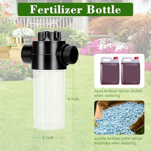 Caulimo Deep Root Watering Tool for Trees, Tree Watering Spike with Fertilizer Bottle, Stainless Steel Root Feeder for Garden, Orchard & Shrubs, Tree Irrigation System with Brass Valve, T-Handle