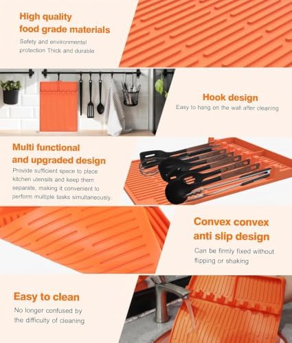 Silicone Grill Mat for Blackstone Griddle Accessories, 8-Slot Tool Mat
