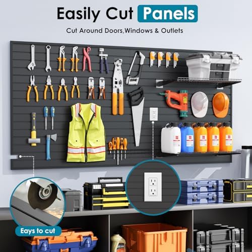 Brakki Slat Wall Paneling 4x8 Ft, Slatwall Garage Organizer Storage System