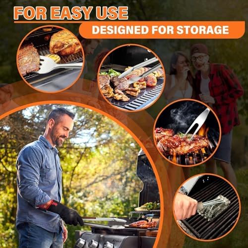TIVOLI 4PCS Grilling Accessories Set - Heavy Duty BBQ Tool Set