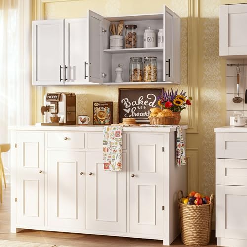 Furnaza 48" W Wall Cabinets for Laundry Room with Adjustable Shelf