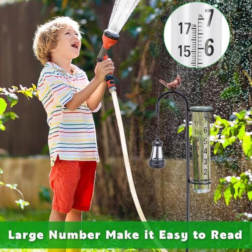 Hummingbird Rain Gauge Outdoor, Solar Rain Gauge