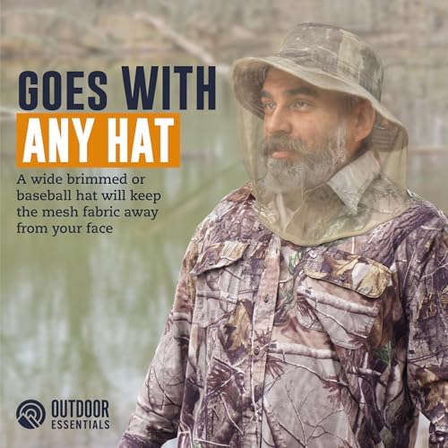Mosquito Head Net Mesh Face Cover – Bug Face Netting Protection Against Gnats, Midges, Black Flies – Head Net for Men & Women, Hunting, Fishing, Camping, Gardening – No-See-Um Insect Netting