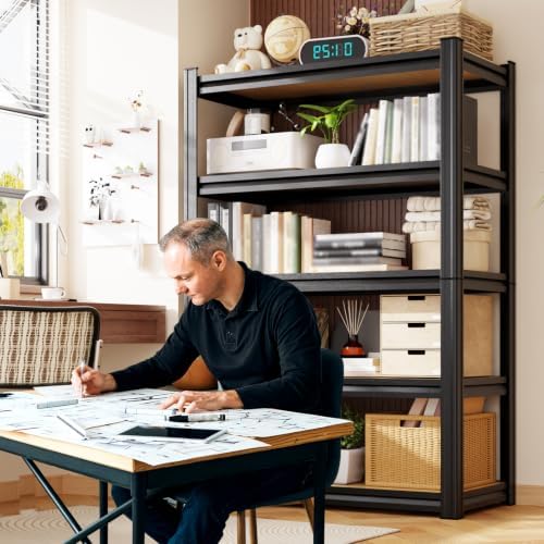 4-Pack 3 Tier Storage Shelves,Garage Shelving,Adjustable Heavy Duty Metal Shelving Units and Storage Large Rack,Utility Shelf for Shop Warehouse Industrial Pantry Organizers 33"x35"x16"