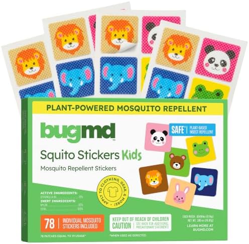 BugMD Squito Stickers - Mosquito Repellent Patches for Kids