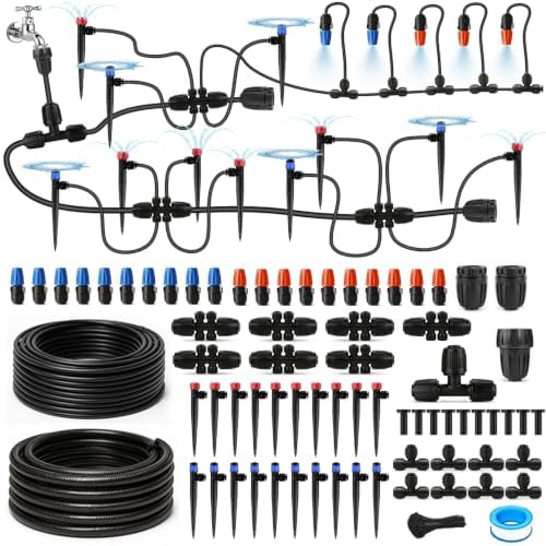 Drip Irrigation System with Quick-Connect, 248FT Complete Kit