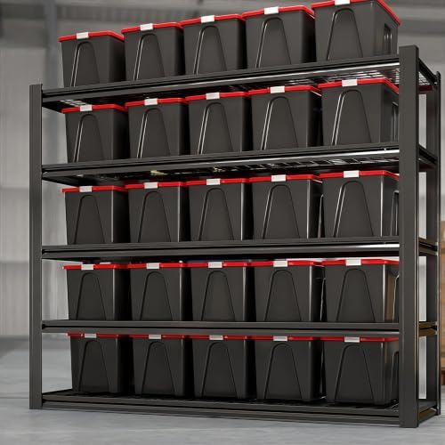 5-Tier Heavy Duty Garage Shelving, 5,000 lbs Capacity Adjustable Metal Storage Shelving Unit for Garage, Basement, Warehouse & Workshop, 62" W x 24" D x 72" H