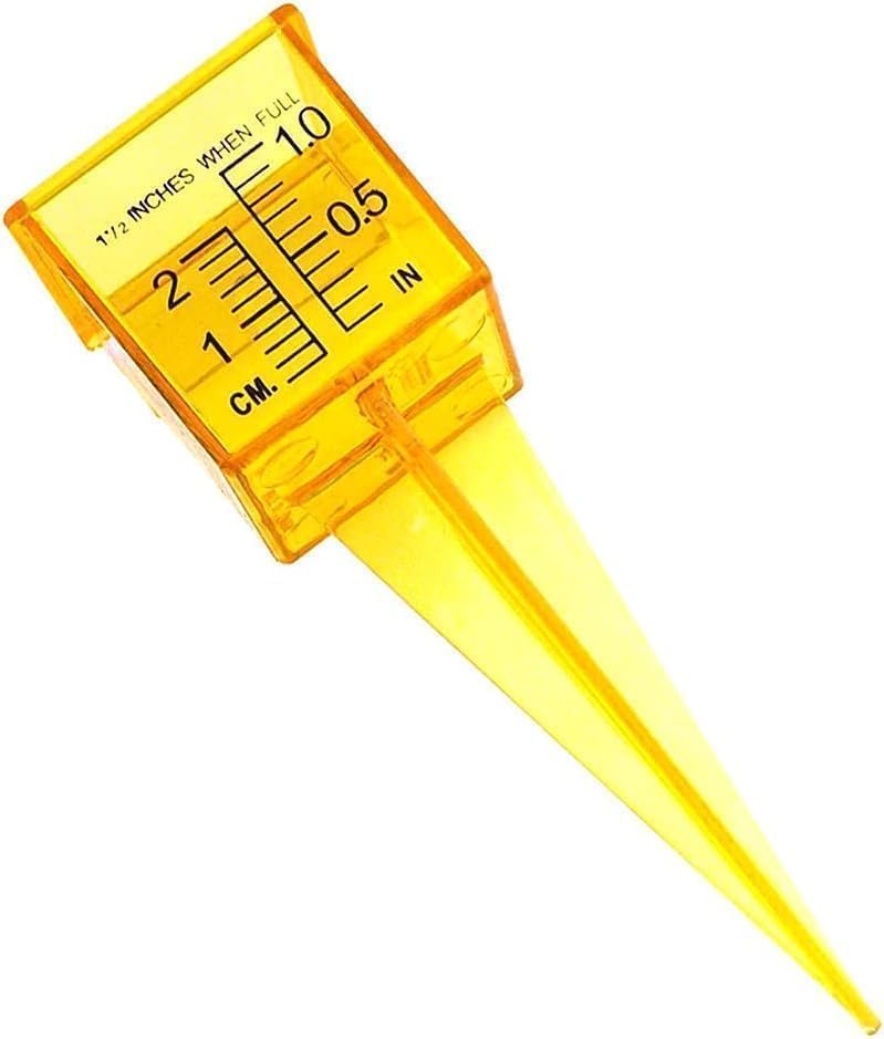 Yellow Mini Portable Sprinkler and Rain Gauge Wide Mouth Bright Yellow Outdoor Water Measuring Tool,for Lawn Yard Outdoor Home Sprinkler Gauge,Pack Thermometers and Weather Instruments,Rain Gauges