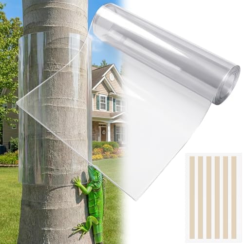 UNIFAMILY 16 x 48IN Plastic Tree Trunk Protector Guard for Reptiles Climbing, Iguana Tree Wraps to Protect Bark for Anti-Climbing Barrier, Anti Squirrel Tree Wrap with Double-Side Adhesive