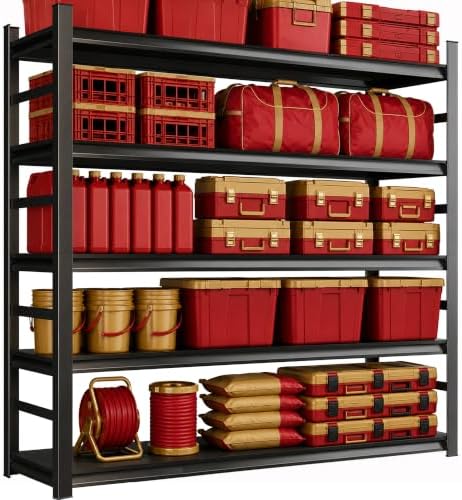Garage Shelving, 3300 LBS Storage Shelves with Side Guard