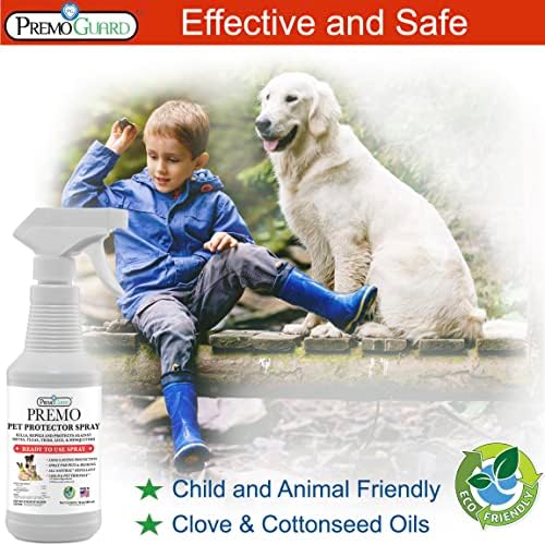 Premo Guard Pet Protector Spray, Kills Mites, Fleas, and Ticks Naturally