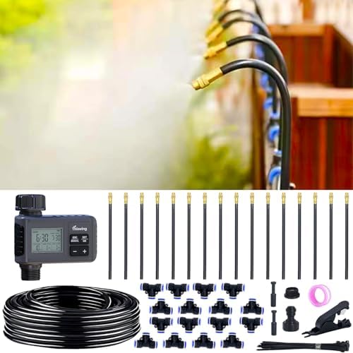 360° Adjustable Drip Irrigation System with 16 Nozzles & Water Timer