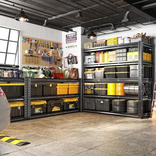 REIBII 5 Tier Heavy Duty Metal Shelving for Garage Basement Warehouse