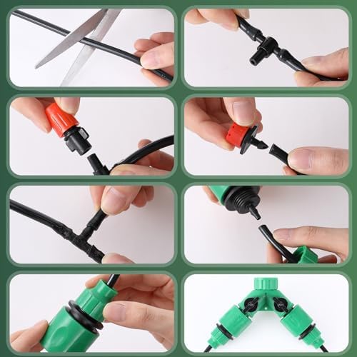 Vihose 328 ft Drip Irrigation System Kit with 1/4 Inch Tubing