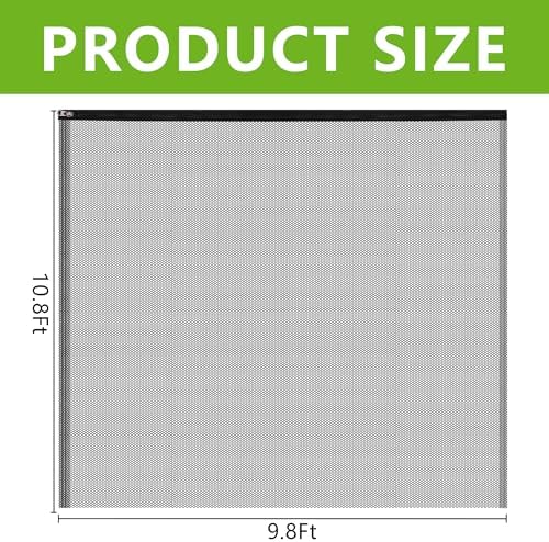 10.8 x 9.8 Ft Black Large Fruit Tree Netting with Zipper and Drawstring, Breathable Mesh Garden Bird Netting Plant Cover, Insect Bird Barrier Net Mesh for Protect Fruits Plants from Squirrel Bugs