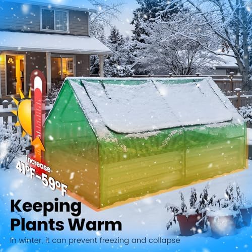 Quictent 6x3x1ft Galvanized Raised Garden Bed with Cover