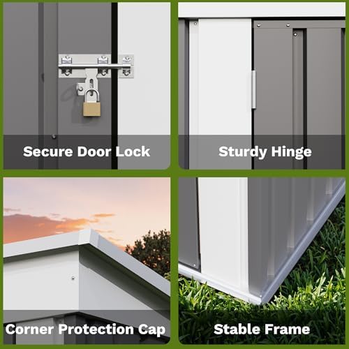 Patiowell 5x3 FT Outdoor Storage Shed, Garden Tool Shed