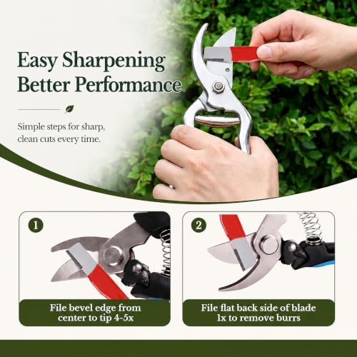 Garden Tool Pruning Shear Blade Sharpener, Metal Blade Rust Cleaning Tool
