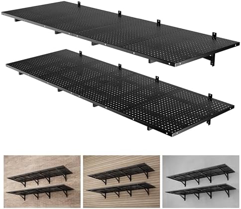 4 Pack Garage Wall Shelving Heavy Duty 2x3ft, Black