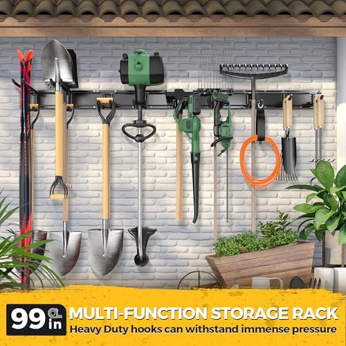 LBT 99" Garage Tool Organizer Wall Mount - 1000lbs Garden Tool Organizer