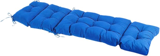 QILLOWAY Indoor/Outdoor Chaise Lounge Cushion,Spring/Summer Seasonal Replacement Cushions. (Marine Blue)