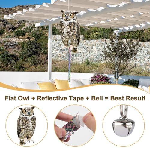 2PCS Fake Owl Plastic Owl to Scare Pigeon for Outdoor