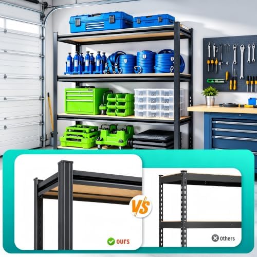 Garage Shelving,2-in-1 Adjustable Storage Shelves with Guard