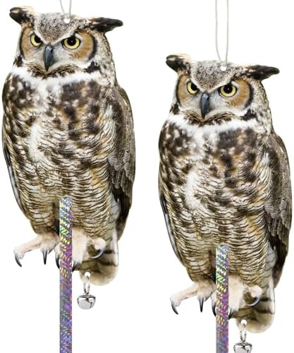 2PCS Fake Owl Plastic Owl to Scare Pigeon for Outdoor