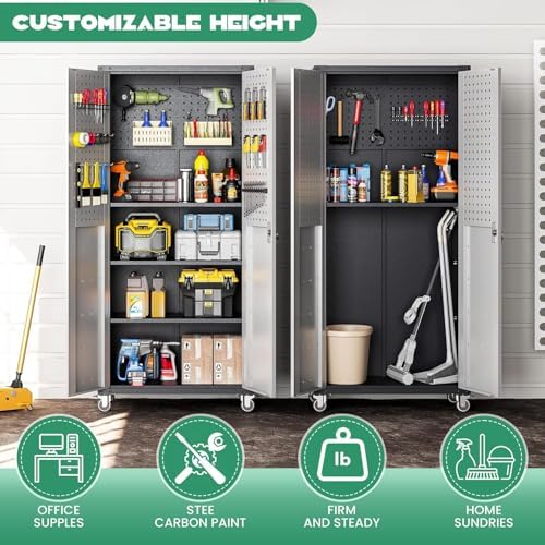9-Piece Heavy Duty Steel Garage Cabinet System | All-in-One Modular Garage Cabinet Set for Ultimate Workshop Organization | Easy Assembly Garage Storage Cabinets & Tool Bench