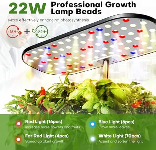 Ahopegarden Hydroponics Growing System Kit: 12 Pods with LCD Control Panel