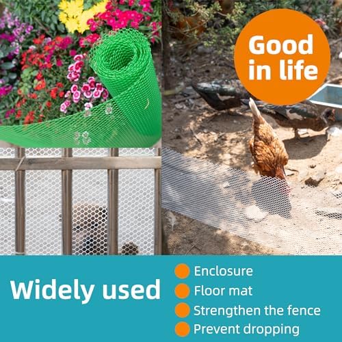 Pet & Garden Safeguard - 15.7IN x 16.4FT Roll - Black Plastic Netting, Multi-Use Decorative Fencing for Poultry, Dogs, Rabbits,Chicken and Snake Barrier