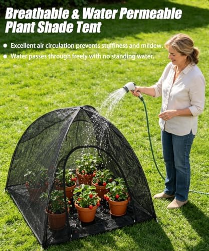 2-Pack Black Pop Up Plant Shade Tent, 36x36x39 Inch 80% Sun Shade Cover