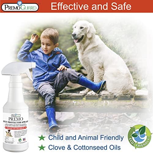 Premo Guard Pet Protector Spray, Kills Mites, Fleas, and Ticks Naturally