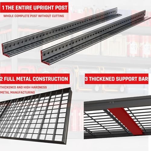 67" W Garage Shelving Heavy Duty, 36" D Garage Shelves, 68" H Adjustable Storage Shelving Unit, Commercial Metal Shelves for Warehouse, Basement, Shop, 67" W x 36" D x 68" H,2 Pack