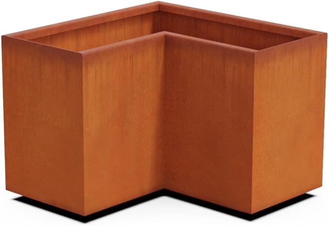 Plantercraft Corten Steel Planters | 24x12x18 Inch Large Rectangular Planters for Outdoor Plants | Heavy Duty Metal Planter Rectangle for Patio, Deck, & Garden | Arrives Fully Assembled