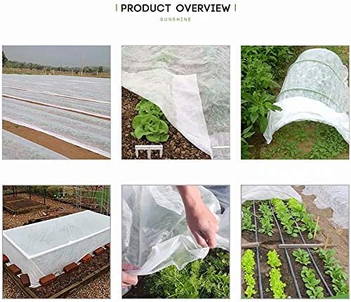 Agfabric Plant Covers Freeze Protection Floating Row Covers 10'x100' 0.9oz Plant Covers Freeze Sun Protection,Frost Cloth for Vegetables,White