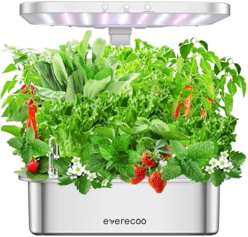 Hydroponics Growing System 15 Pods, Indoor Herb Garden Kit with Grow Light