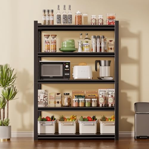2000LBS Heavy Duty Garage Shelving Metal Storage Shelves 5-Tier Adjustable Shelving Units Industrial Utility Shelves Rack for Warehouse Garage Basement Pantry Kitchen Living Room (15.7"D×23.6"W×63"H)