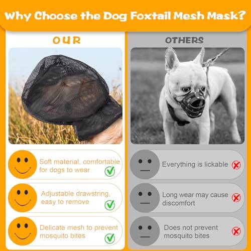 Foxtail Mask for Dogs(XL), Field Net Guard Dog Foxtail Protection Hood for Dogs Prevent Foxtails Thorns Rocks Insects, Dog Face Guard for Hiking,Outdoor Adventures