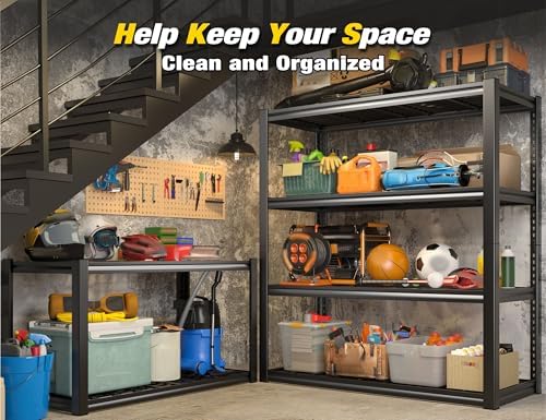 REIBII 40" W Garage Shelving with Double-Layer Frame for Homeowners and DIY