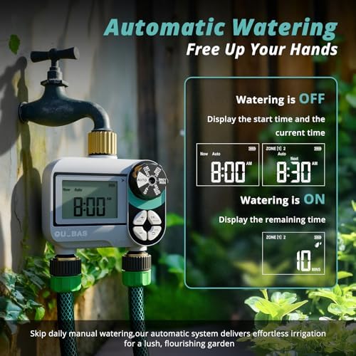 QUOBAS Brass Sprinkler Timer, Programmable Water Hose Timer for Garden Hose