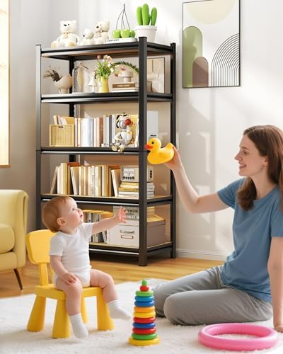 AOAORRG Set of 3 Garage Shelving Heavy Duty Storage Shelves, Metal Adjustable Shelving Unit, Utility Garage Organizer Shelf for Basement, Pantry, Kitchen, Warehouse, 31.5"W x 13.8"D x 71.2"H, Black