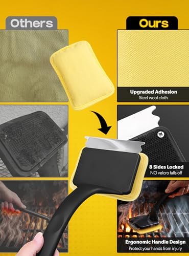 MEKER 4 PCS Grill Replacement Head, Yellow (NO Grill Brush)