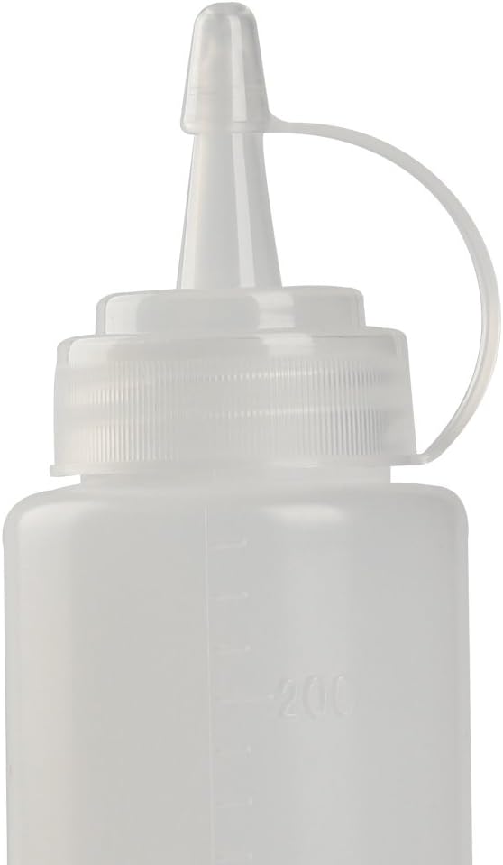 CHILDHOOD 8 oz Squeeze Squirt Condiment Bottles with Cap - Transparent Plastic - for Ketchup Salad dressing Mustard Olive Oil set of (2)