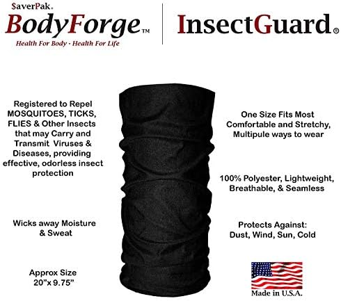 Permethrin Treated Tick Gaiters/Sleeves and Mosquitoes Flies Chiggers & More Insect Repellent Complete Package 2 (Black/Black)