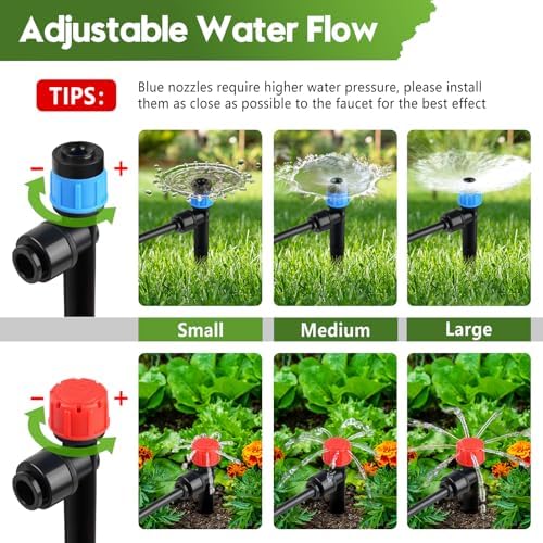 240FT Drip Irrigation System for Garden, 2026 Upgraded Quick-Connect Automatic Garden Watering System with 1/2" & 1/4" Tubing and Adjustable Nozzle Emitters for Greenhouse, Yard, Lawn, Raised Bed