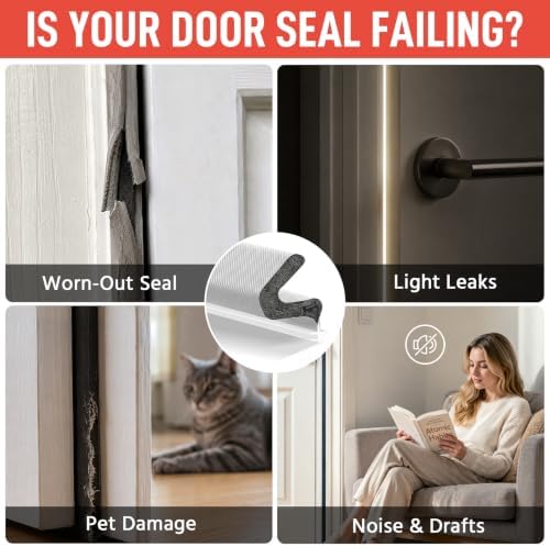 Litaibai 40 ft Kerf Weather Stripping Door Seal for Exterior Doors, White