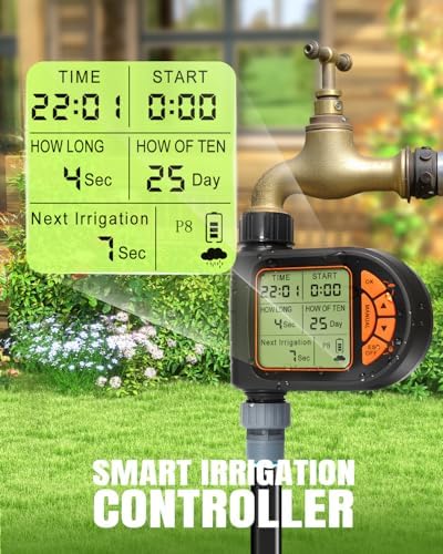 Drip Irrigation System with Sprinkler Timer 1/2" 1/4" Irrigation Tubing