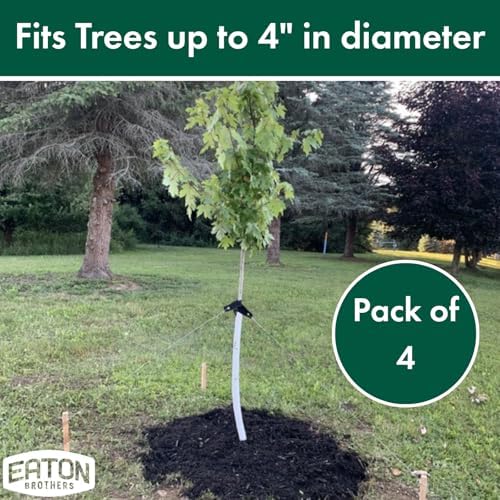 Eaton Brothers 36" Vinyl Tree Spirals, Four per Pack, Weather Resistant Tree Trunk Protector - Tree Trunk Wrap for Deer Protection - Tree Guards for Fruit Trees, Shrubs