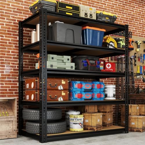 40" W Garage Shelving Unit, 2400Lbs Storage Shelves, Heavy Duty Adjustable Rack for Basement, Warehouse, Pantry, Stores, Tool Room, Freestanding Organizer